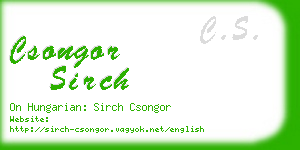 csongor sirch business card